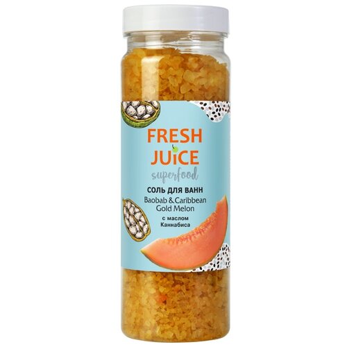 Карибская соль для ванн FRESH JUICE Baobab & Caribbean Gold Melon Superfood, 700 г