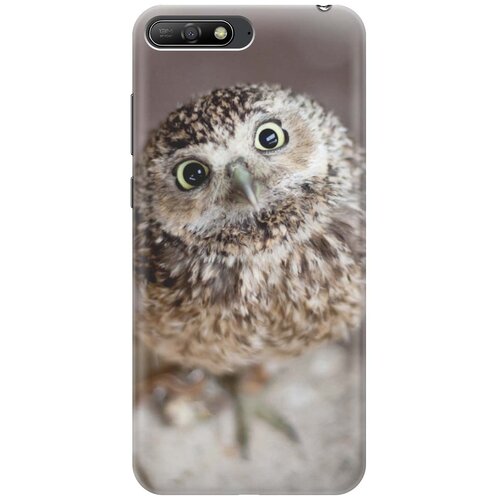 фото Cиликоновый чехол на huawei y6 (2018) / хуавей у6 (2018) с принтом "удивленная сова" gosso