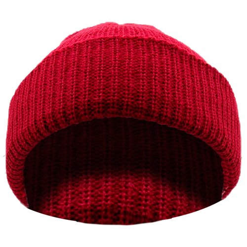 Шапка вязаная с отворотом короткая Skully short beanie dark red