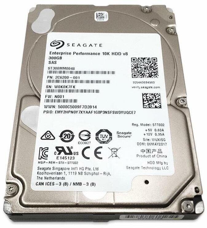 Жесткий диск Seagate 300GB, SAS, 2.5" (ST300MM0048) Enterprise Performance (10000rpm) 128Mb (аналог ST300MM0006),