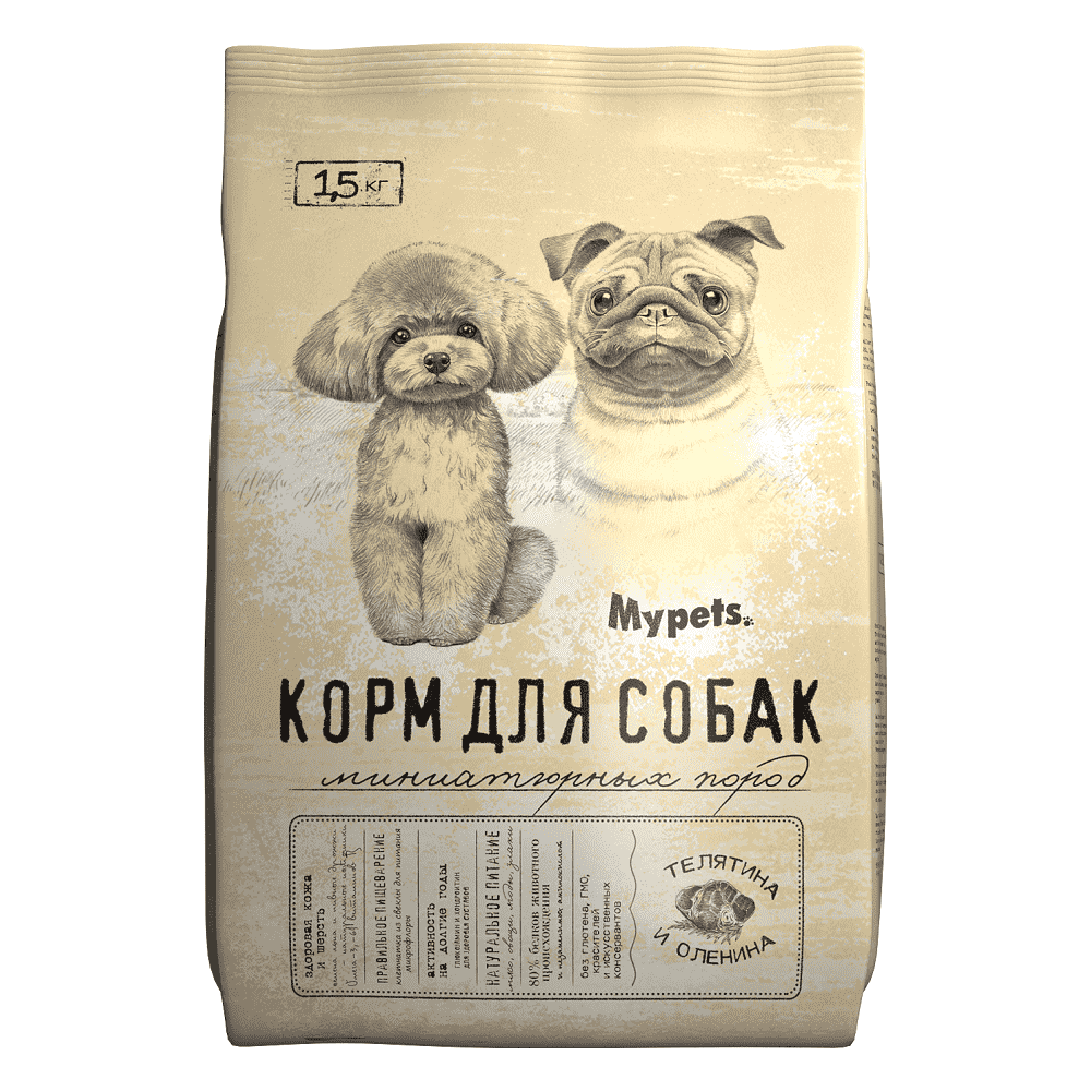 Сухой корм для собак MyPets с телятиной и олениной 1.5кг Фава - фото №4