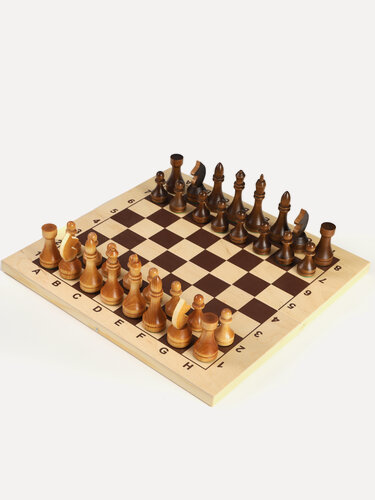 Изображение товара Шахматы Гроссмейстерские 43х43 см.+ шашки, деревянные. Стратегическая настольная игра для двоих