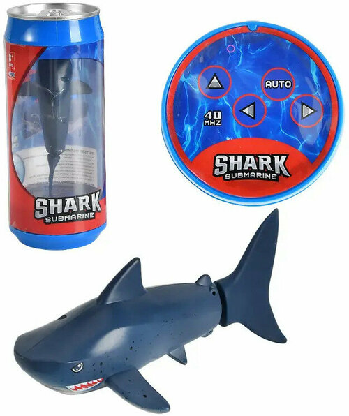 Радиоуправляемая рыбка-акула (синяя, водонепроницаемая в банке) - 3310H-BLUE (3310H-BLUE)