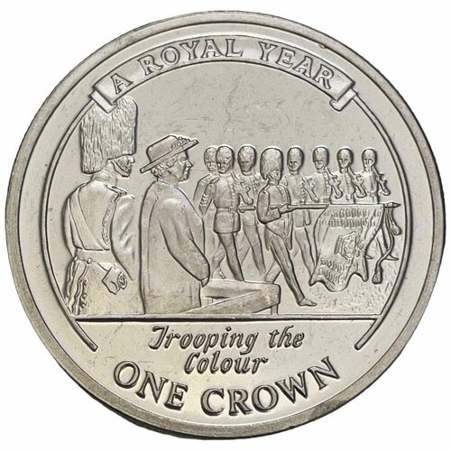 Гибралтар 1 крона 2005 г. (Королевский год - Военный парад) памятная памятная королева на колышке величество королева елизавета ii сувениры украшения королева елизавета ii