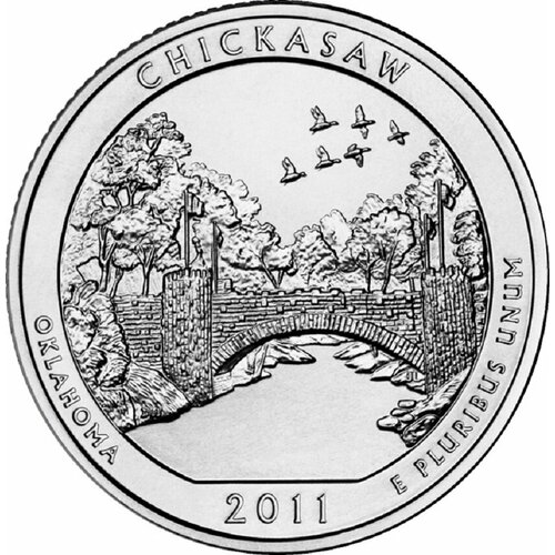(010d) Монета США 2011 год 25 центов Чикасо Медь-Никель UNC 2011 монета остров гернси 2011 год 5 фунтов 40 лет новой монетной системе медь никель unc