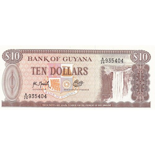 Гайана 10 долларов 1966-1992 гг. (№1) гайана 10 долларов 1966 1992 unc pick 23 подпись 7