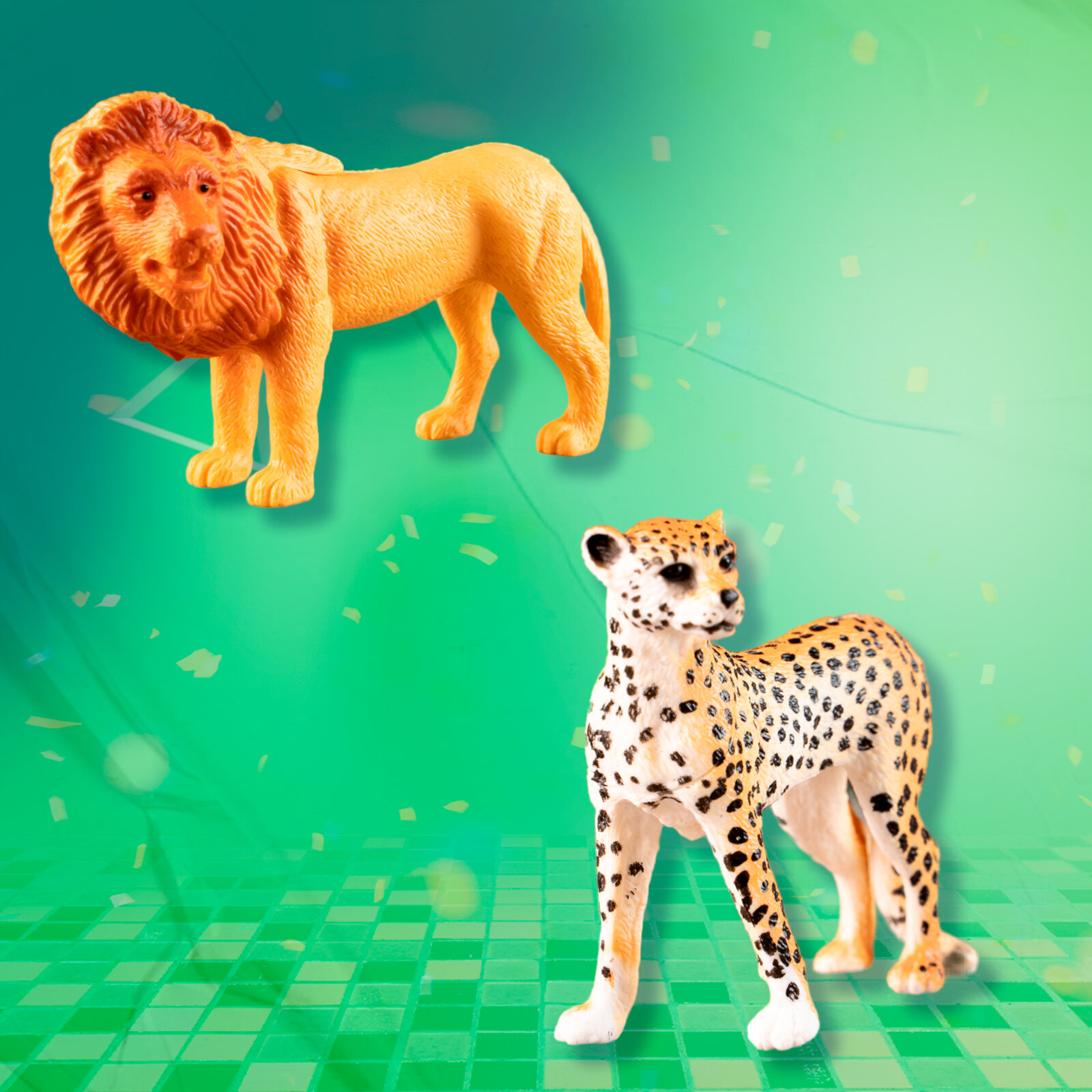 Набор животных "Звери африки", 6 фигурок: лев, зебра, жираф, лепард, слон, тигр, из пластика, для детей и малышей