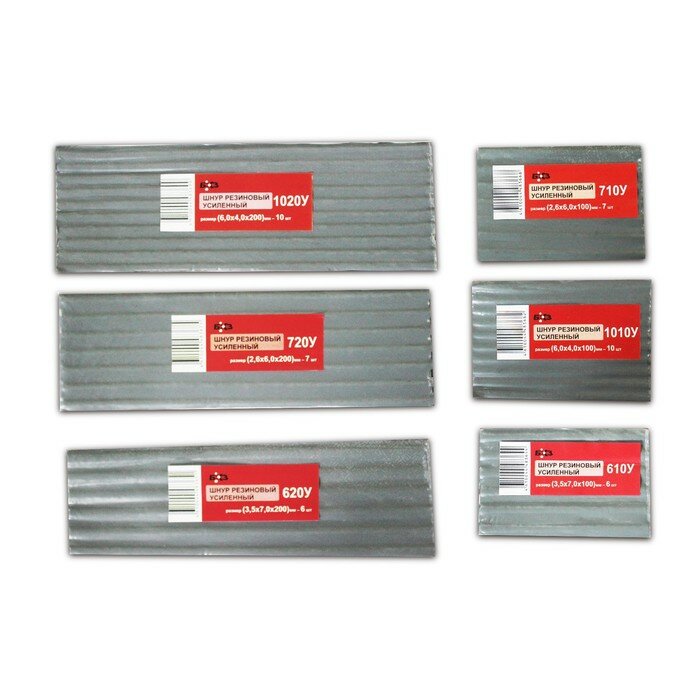 фото Шнур резиновый 720У, усиленный, армированный нитью корда, 2,6*6*200 мм