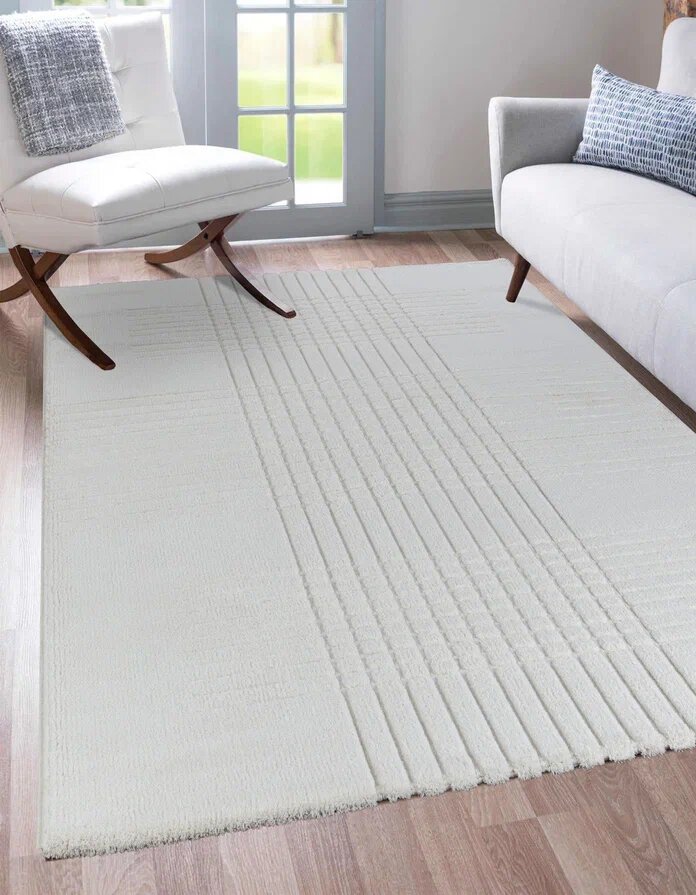 фото Ковер Sofia 0E389A White-White в гостиную в дом в зал в квартиру в комнату в спальню 1 x 1.4 м.