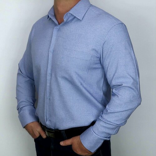 Рубашка , размер 3XL, голубой