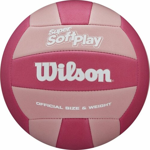 Мяч волейбольный Wilson Super Soft Play Pink, WV4006002XB, размер 5, 18п, ПВХ, машинная сшивка, розовый