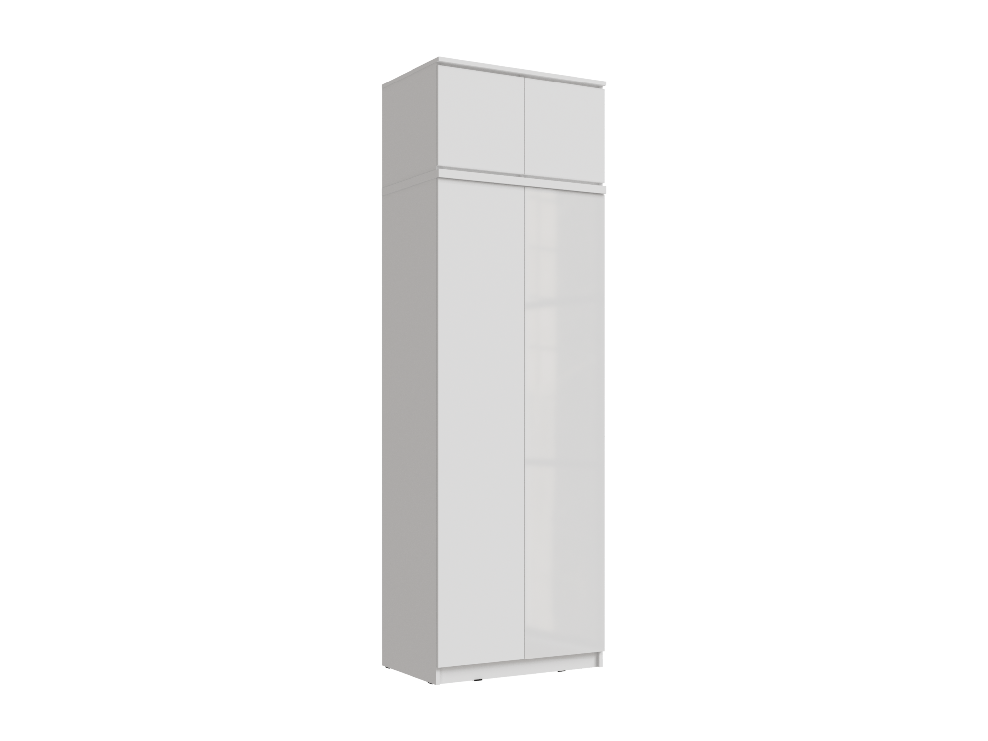 Челси Шкаф 2-х створчатый платяной + антресоль к шкафу 800 (Белый глянец, Белый)