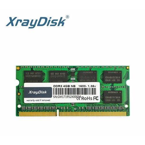 Оперативная память Xraydisk DDR 3 SODIMM 4 GB 135V 1600Mhz для ноутбука 91000₽