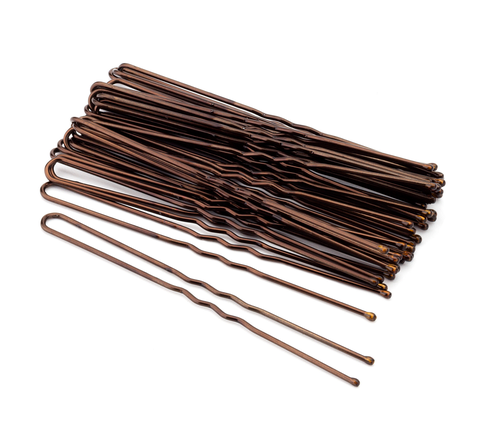 Набор шпилек для волос коричневый 7,5 см, 28 шт.