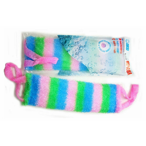 Мочалка банная OBSI Радуга, 40х11 см