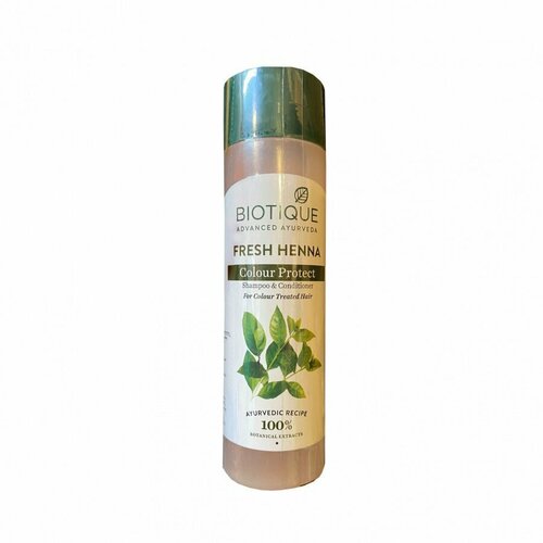Шампунь кондиционер для волос Защита цвета с листьями хны (Fresh Henna Colour Protect Shampoo with Conditioner) Biotique | Биотик 190мл