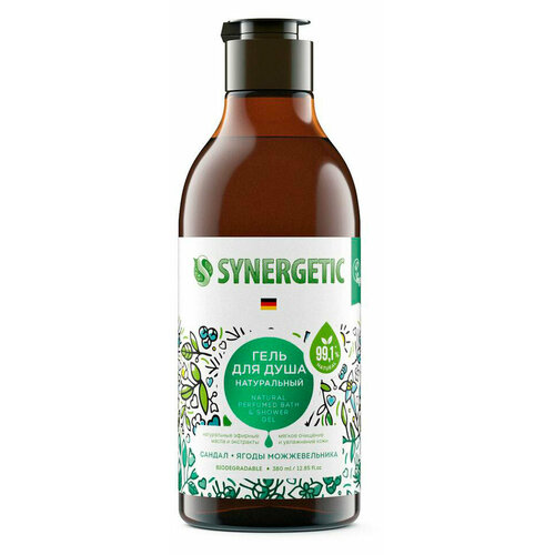 Натуральный гель для душа Synergetic Сандал и можжевельник, 380 мл