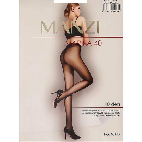 Колготки  Manzi, 40 den, размер 1-2, черный