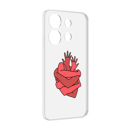 Чехол MyPads сердце из ручек для Tecno Spark Go 2023 (BF7) / Tecno Smart 7 задняя-панель-накладка-бампер