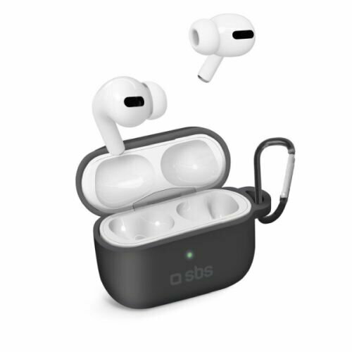 Sbs-mobile SBS Mobile Чехол для Air Pods Pro, силиконовый с карабином, черный