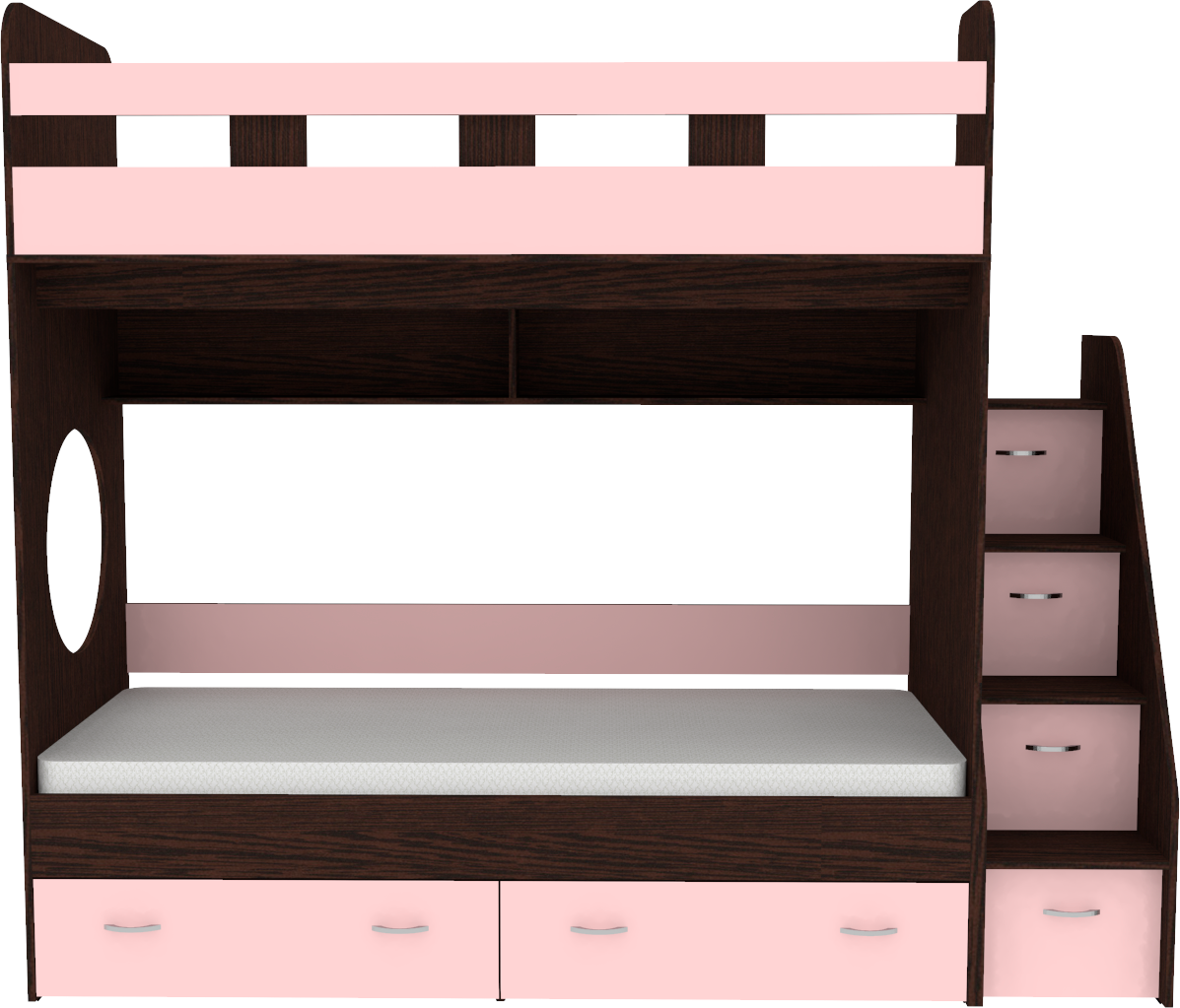 Двухъярусная кровать Юниор 1 80x190 Венге Розовый