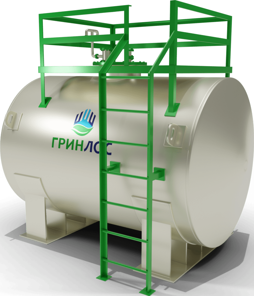 Универсальная промышленная емкость гринлос Емкость стальная 5 м3 горизонтальная наземная
