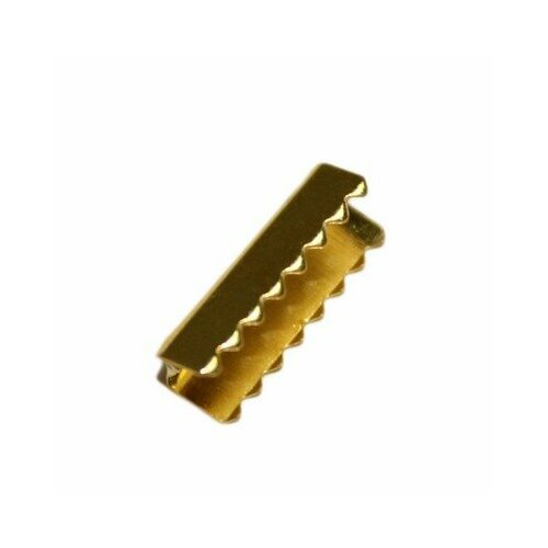Зажим-наконечник 11 х 2 мм для резинок золото (100 шт)