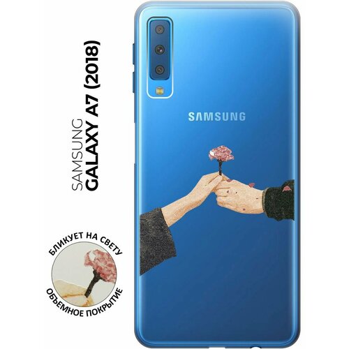 Силиконовый чехол с принтом Hands для Samsung Galaxy A7 (2018) / Самсунг А7 2018