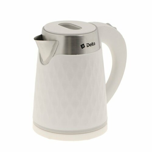 Чайник электрический DELTA DL-1111, пластик, 1,7 л, 1500 Вт, белый чайник электрический kuchenland 1 5 л 1500 1800 вт регулировка температуры белый advance