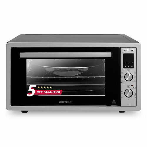Мини-печь Simfer M4574 6 режимов конвекция двойное стекло цифровой дисплей цвет серый 2169000₽