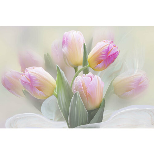 Фотообои Тюльпаны нежные 275x413 (ВхШ), бесшовные, флизелиновые, MasterFresok арт 13-602
