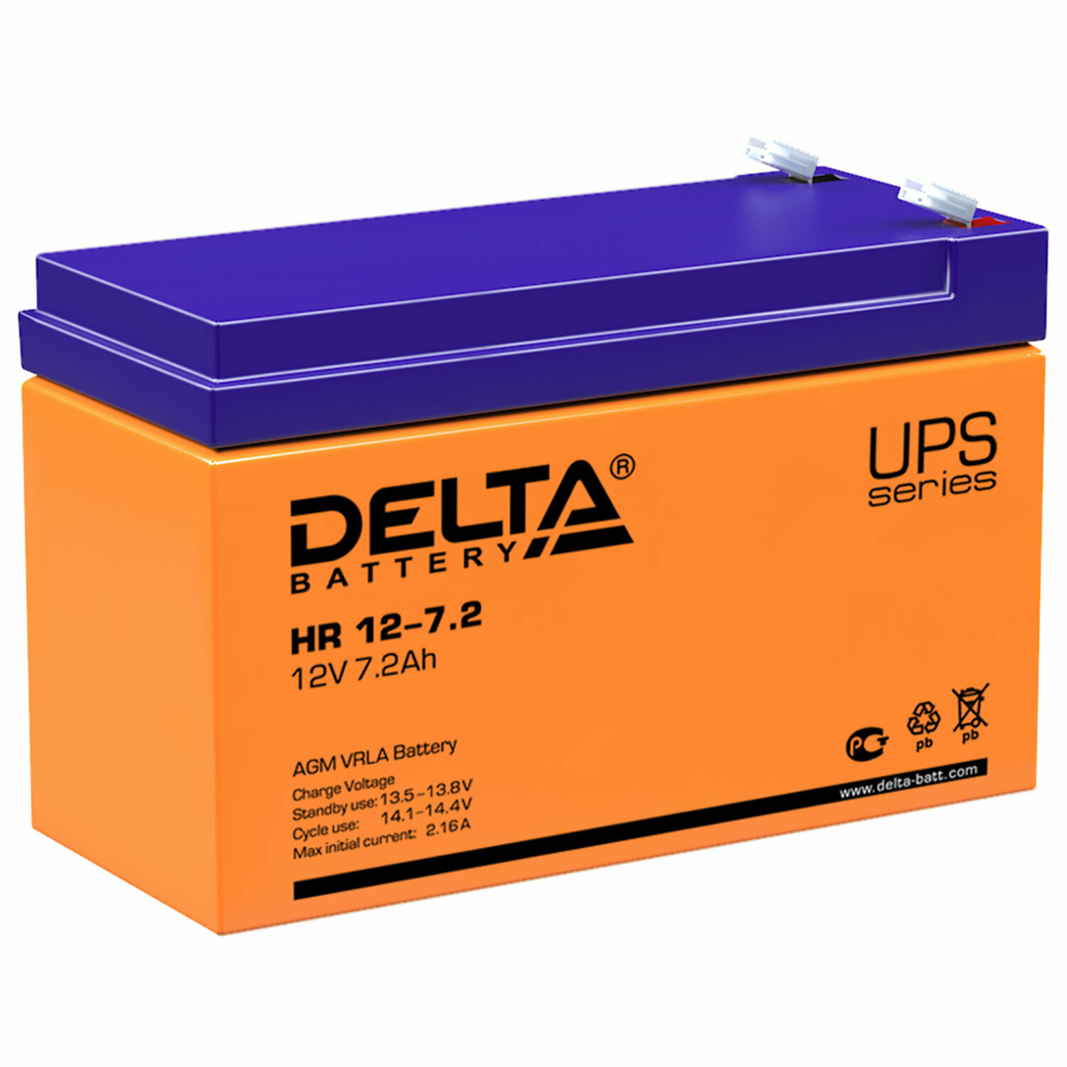 Аккумулятор UPS 12В 7.2А. ч Delta HR 12-7.2 - фото №4