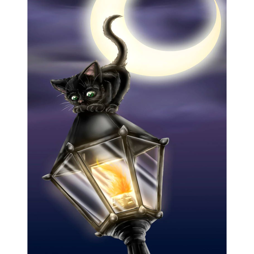 Картина по номерам Черный котенок 40х50 см АртТойс картина по номерам котенок в гамаке 40х50 см