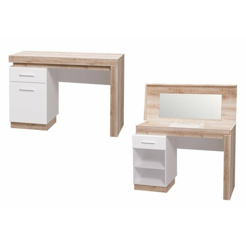 Стол туалетный Ижмебель Люмен 17 Дуб сакраменто/Белый глянец