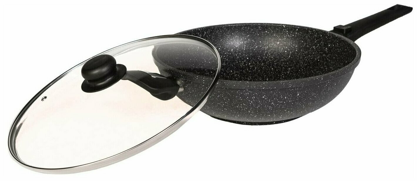 фото Сковорода-вок CAStA AV-28-WK 28 см съемная ручка (черный)