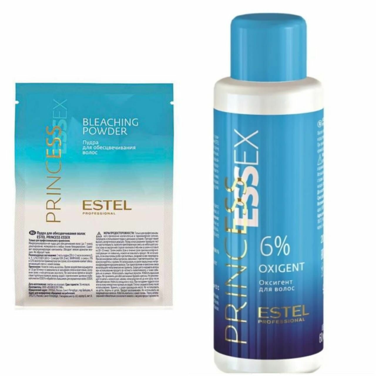 Estel Professiona Пудра PRINCESS ESSEX для обесцвечивания волос 30 гр и Окислитель 6% 60мл