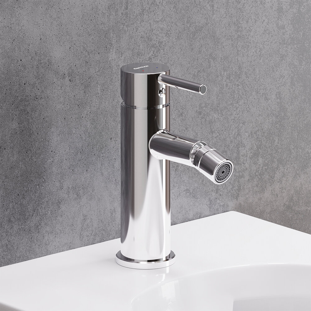 фото Смеситель для биде Damixa Scandinavian Pure 360240000, хром, с донным клапаном, поворотный излив, аэратор EcoSave, Гарантия 10 лет, Дания