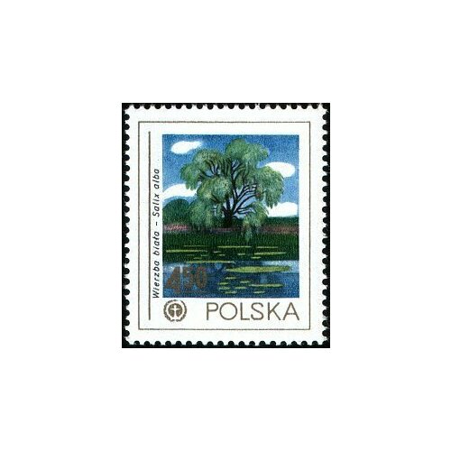 (1978-036) Марка Польша Ива белая Охрана окружающей среды III Θ 1973 041 марка польша лесная сцена охрана окружающей среды iii θ