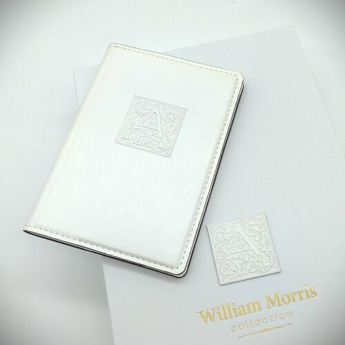 фото Обложка для паспорта william morris, натуральная кожа, белый