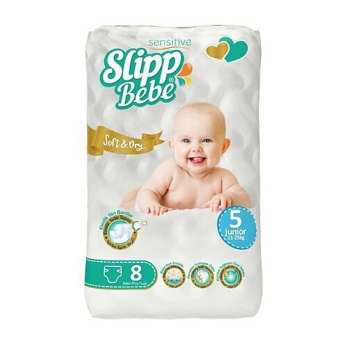 фото Slipp bebe детские подгузники ( 11 - 25 кг), 5 junior, 8 шт