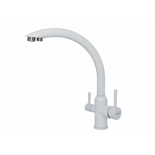 Смеситель кухня, нержавеющая сталь, картридж D35, крепление гайка 3921