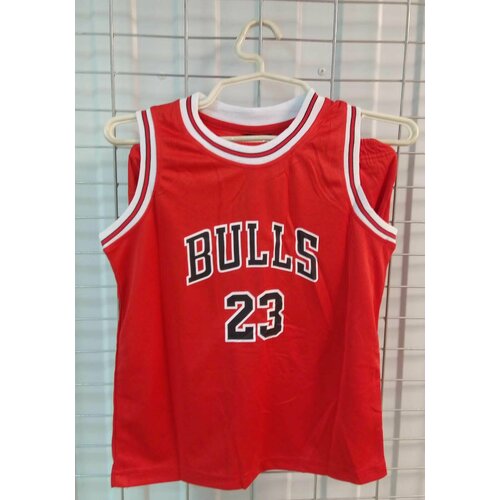 Детская чикаго форма ( майка + шорты ) размер S ( на 8-10 лет ) баскетбольного клуба NBA CHICAGO BULLS ( США ) №23 JORDAN красная