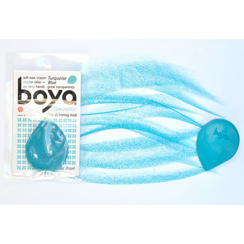 Пастель восковая для рисования Boya, мелок 9 х 14,5 см бирюзово-голубой BOYA d.o.o. 1 SET/TURQUOISE BLUE