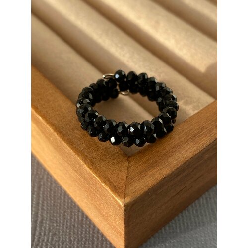 фото Кольцо el tro, стекло, черный