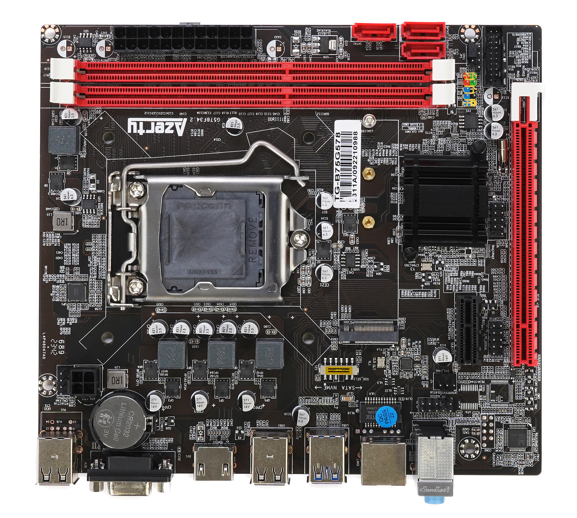 Материнская плата Azerty MB-B75-F, Socket LGA1155, Mini-DTX, Intel B75 Express (OEM)