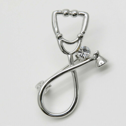 Брошь Blucome стразы эмаль серебряный бесцветный 344₽