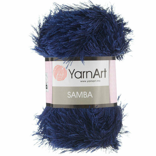 Пряжа для вязания YarnArt 'Samba' травка, 100г, 150м (100% полиэстер) (03 тёмно-синий), 5 мотков пряжа византия травка 0086 100% полиэстер 100г 150м