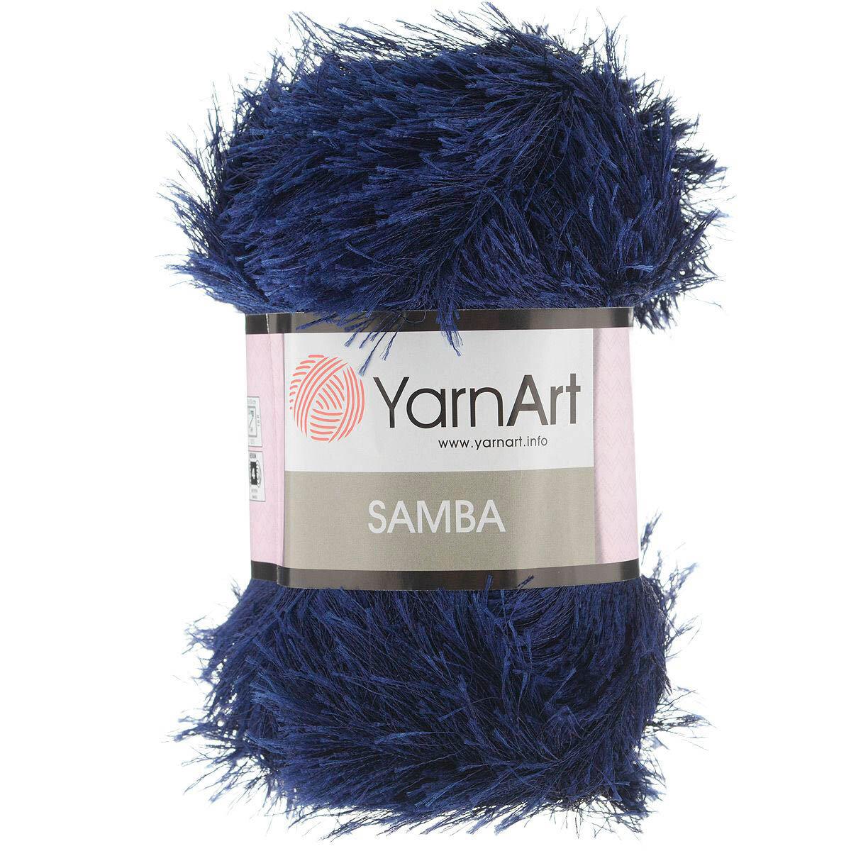 Пряжа для вязания YarnArt 'Samba' травка, 100г, 150м (100% полиэстер) (03 тёмно-синий), 5 мотков