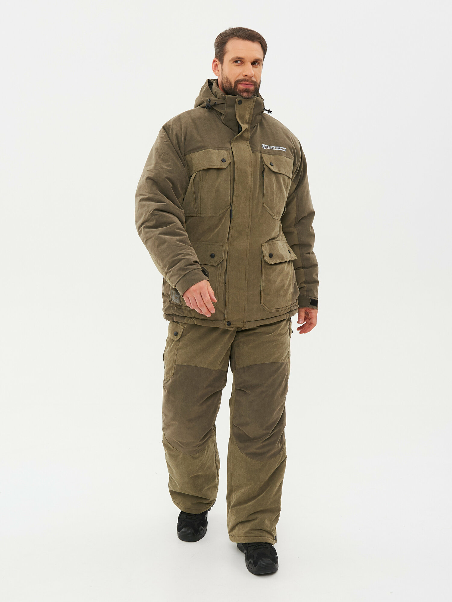 Костюм тактический мужской зимний Huntsman Канада туристический, для охоты, рыбалки ветровлагозащитный, ткань Finlandia, цвет хаки (р.44-46/170-176)