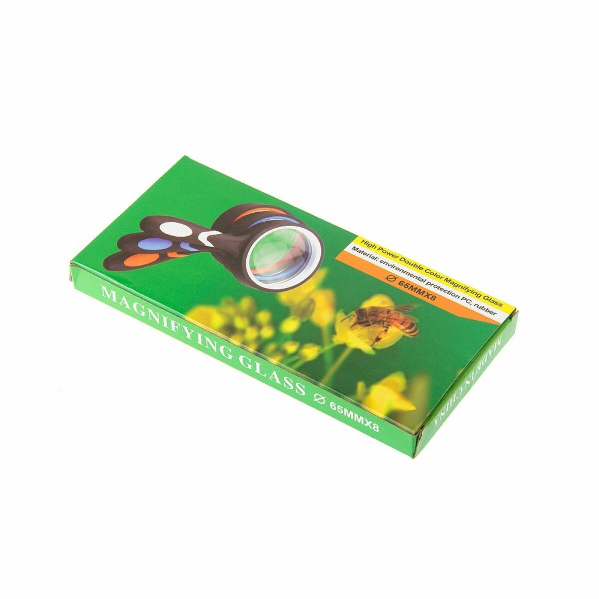 Лупа Veber с ручкой 65 (8х, 65мм), для чтения, 8x, круглая, стеклянная линза, пластик — фото 1